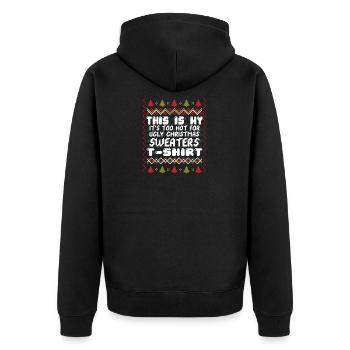 Funny Christmas gift for hot - Unisex Premium Organic Zip Hoodie - black - Back - Nico (187cm)
