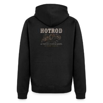 Vintage Hot Rod Old School Vintage - Veste à capuche bio Premium Unisexe - noir - Dos - Nico (187cm)