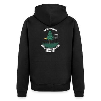 Disc Golf Retro Lustiges Design für Spieler und - Unisex Premium Bio Zip Hoodie - Schwarz - Hinten - Nico (187cm)