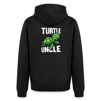 Turtle Baby Uncle Turtle Saying Gift - Unisex Premium Organic Zip Hoodie - black - Back - Nico (187cm)