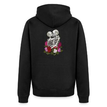 Lesbian Cool Skeleton Colors of the Lesbian Flag - Unisex Premium Organic Zip Hoodie - black - Back - Nico (187cm)