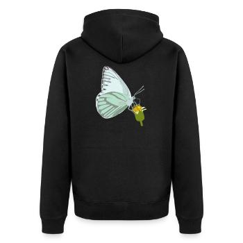 Butterfly with flower - Unisex Premium Organic Zip Hoodie - black - Back - Nico (187cm)