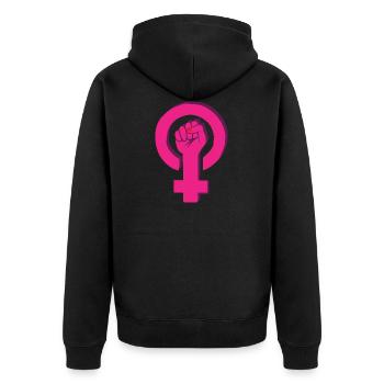 L’autonomisation des femmes - Veste à capuche bio Premium Unisexe - noir - Dos - Nico (187cm)