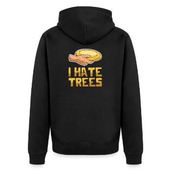 Discgolf Spruch für einen Discgolf Spieler - Unisex Premium Bio Zip Hoodie - Schwarz - Hinten - Nico (187cm)