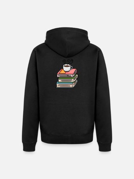 Café et livres - Veste à capuche bio Premium Unisexe - noir