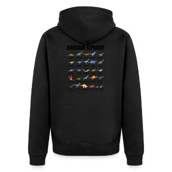 Dinosaur Alphabet - Types Of Dinosaurs - Dino - Unisex Premium Organic Zip Hoodie - black - Back - Nico (187cm)