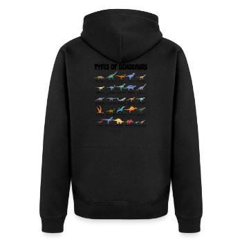 Types Of Dinosaurs Dino Identification - Cute - Unisex Premium Organic Zip Hoodie - black - Back - Nico (187cm)