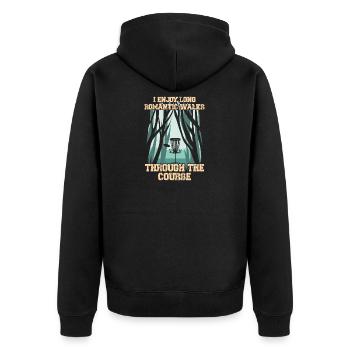 Disc Golf Design für einen Discgolf Profi - Unisex Premium Bio Zip Hoodie - Schwarz - Hinten - Nico (187cm)