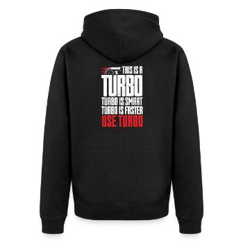 Turbo est intelligent utilisation plus rapide Turbo Charger - Veste à capuche bio Premium Unisexe - noir - Dos - Nico (187cm)