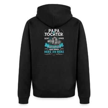 Papa Und Tochter Partnerlook Vater Vatertag - Unisex Premium Bio Zip Hoodie - Schwarz - Hinten - Nico (187cm)