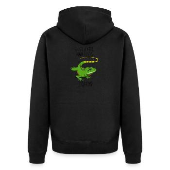 Lézards Fan animal mignon Lézard reptile - Veste à capuche bio Premium Unisexe - noir - Dos - Nico (187cm)