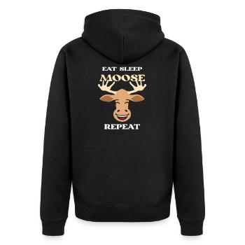 Elch Elche Hirsch Rentier Waldtier geschenk - Unisex Premium Bio Zip Hoodie - Schwarz - Hinten - Nico (187cm)