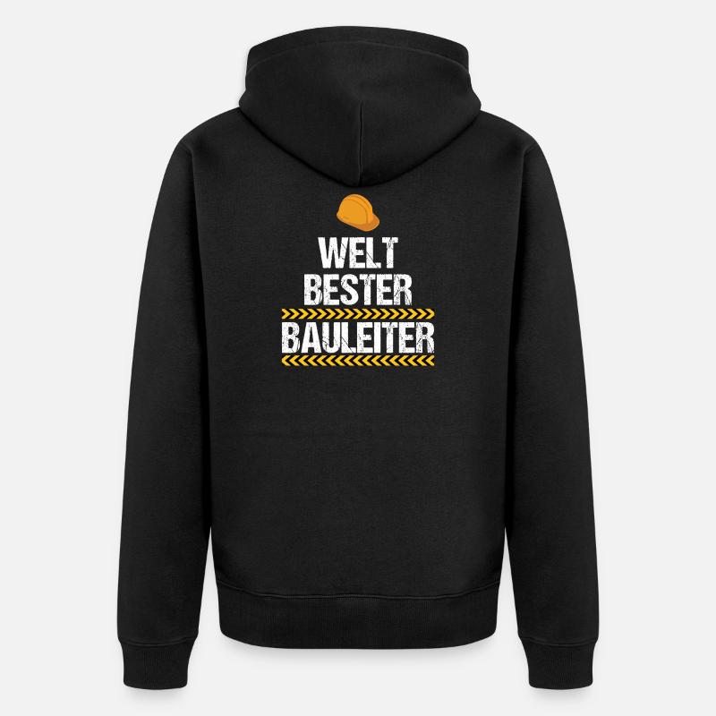 Welt bester Bauleiter - Unisex Premium Bio Zip Hoodie - Schwarz
