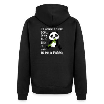 Lustige Panda-Liebhaber-Mädchen-Frau Zitat sagen Phrase - Unisex Premium Bio Zip Hoodie - Schwarz - Hinten - Nico (187cm)