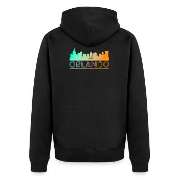 Orlando Stadt Reisen - Unisex Premium Bio Zip Hoodie - Schwarz - Hinten - Nico (187cm)