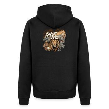 Safari Squad and Adventure Safari World Wildlife - Unisex Premium Organic Zip Hoodie - black - Back - Nico (187cm)