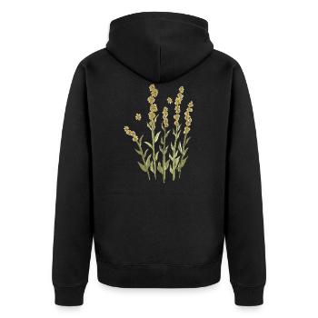 Fleurs jaunes sauvages - Veste à capuche bio Premium Unisexe - noir - Dos - Nico (187cm)