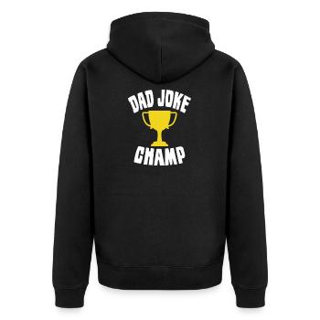 Dad Joke - Funny Dad - Unisex Premium Organic Zip Hoodie - black - Back - Nico (187cm)