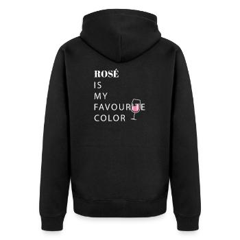 Rose favourite color Wine Gift Party Alcohol - Unisex Premium Organic Zip Hoodie - black - Back - Nico (187cm)