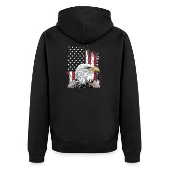 Independence Eagle American Flag Eagle - Veste à capuche bio Premium Unisexe - noir - Dos - Nico (187cm)