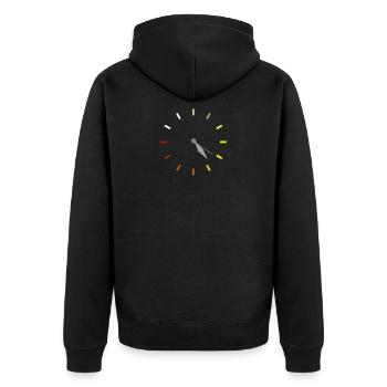 Clock Time Marijuana Stoner - Unisex Premium Bio Zip Hoodie - Schwarz - Hinten - Nico (187cm)