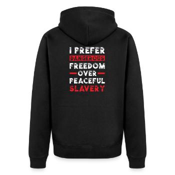 Freedom over Fear - Veste à capuche bio Premium Unisexe - noir - Dos - Nico (187cm)