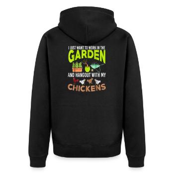 Jardin jardin jardinier Jardinage - Veste à capuche bio Premium Unisexe - noir - Dos - Nico (187cm)