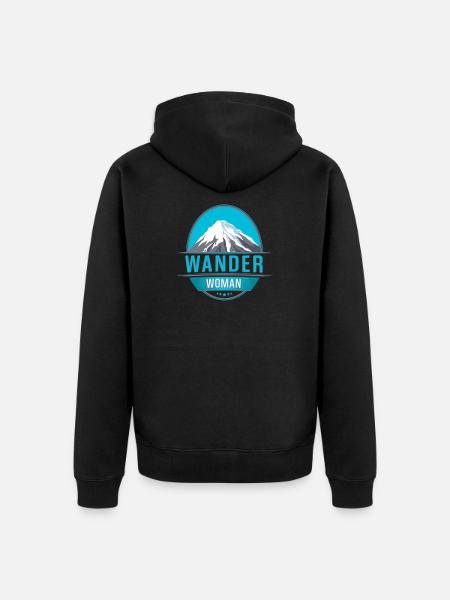Wander Woman Hiking - Unisex Premium Organic Zip Hoodie - black