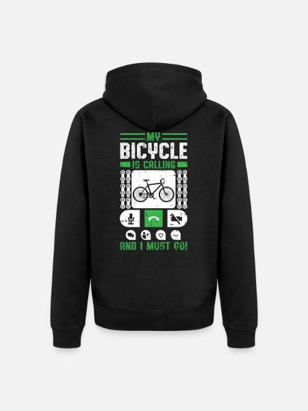 To go biking - Unisex Premium Organic Zip Hoodie - black