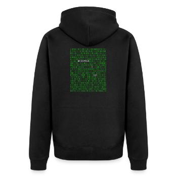 Informatiker Nerd Geschenk Programming Geek - Unisex Premium Bio Zip Hoodie - Schwarz - Hinten - Nico (187cm)