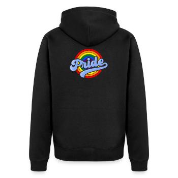 LGBT Gay Pride Retro Chemise arc-en-ciel - Veste à capuche bio Premium Unisexe - noir - Dos - Nico (187cm)