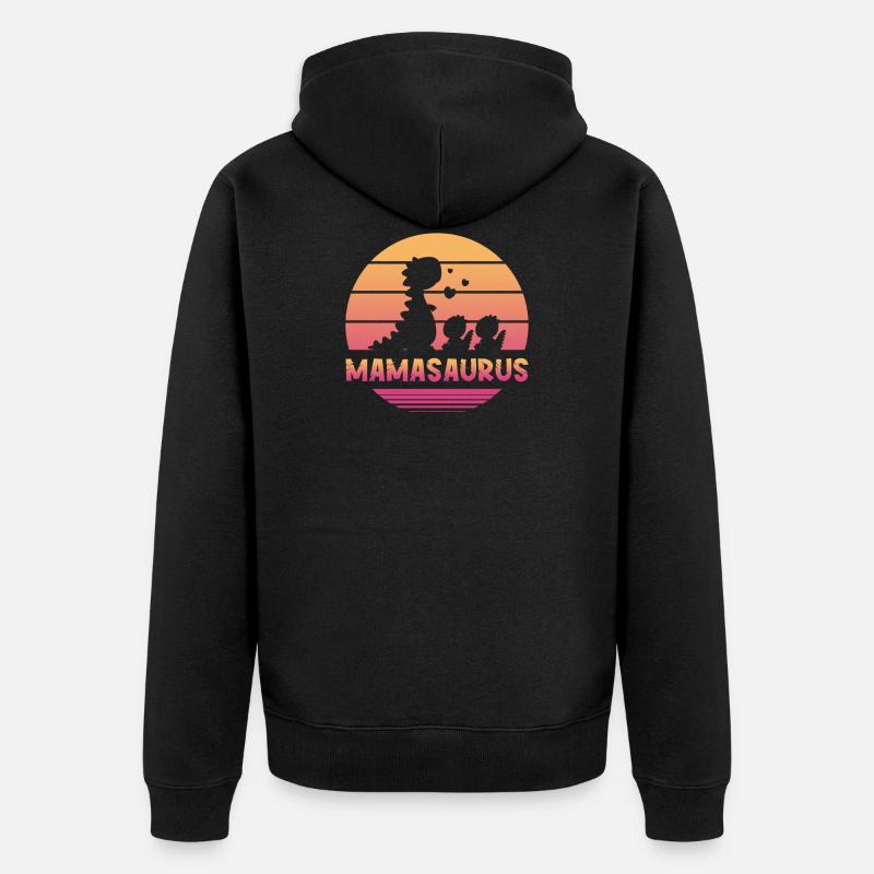 Mamasaurus - Unisex Premium Bio Zip Hoodie - Schwarz
