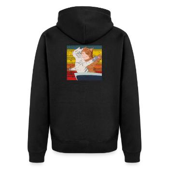 cute cats kittens Titanic pose cute cats - Unisex Premium Organic Zip Hoodie - black - Back - Nico (187cm)
