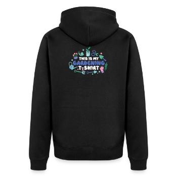 Garden gardener gardening - Unisex Premium Organic Zip Hoodie - black - Back - Nico (187cm)