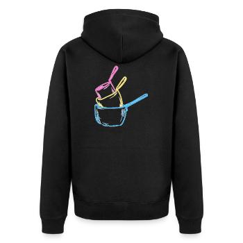 Pansexual meme pans - Unisex Premium Bio Zip Hoodie - Schwarz - Hinten - Nico (187cm)