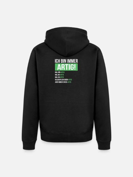 Lustig - Unisex Premium Bio Zip Hoodie - Schwarz