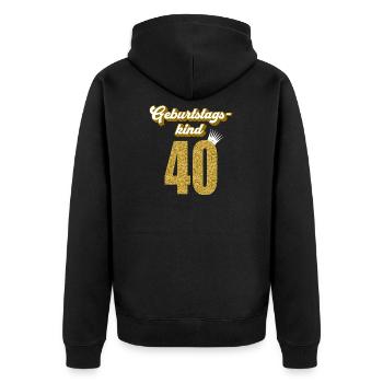 40. Geburtstag 40 Jahre 40er Geburtstagskind - Unisex Premium Bio Zip Hoodie - Schwarz - Hinten - Nico (187cm)