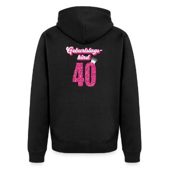 40. Geburtstag 40 Jahre 40er Geburtstagskind - Unisex Premium Bio Zip Hoodie - Schwarz - Hinten - Nico (187cm)