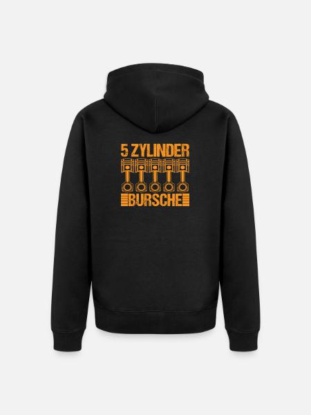 5 Zylinder Bursche - Unisex Premium Bio Zip Hoodie - Schwarz