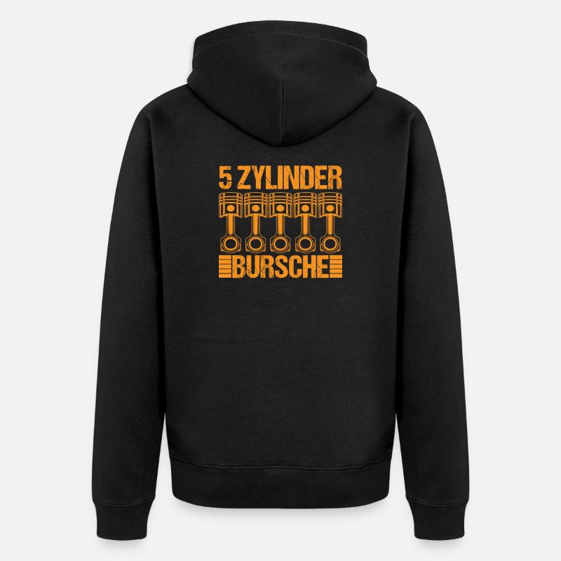 5 Zylinder Bursche - Unisex Premium Bio Zip Hoodie - Schwarz