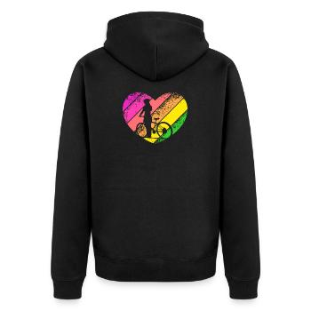 coeur vélo fille - Veste à capuche bio Premium Unisexe - noir - Dos - Nico (187cm)