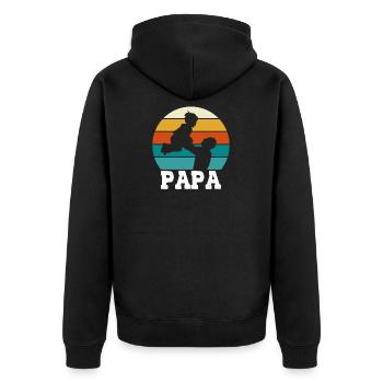 Dad vintage - Unisex Premium Organic Zip Hoodie - black - Back - Nico (187cm)