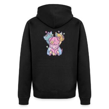 Kawaii Pastel Goth Voodoo Doll Cute Creepy 3 - Unisex Premium Bio Zip Hoodie - Schwarz - Hinten - Nico (187cm)