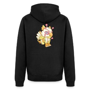 Kawaii Pastel Goth Voodoo Doll Cute Creepy Griffin - Unisex Premium Bio Zip Hoodie - Schwarz - Hinten - Nico (187cm)