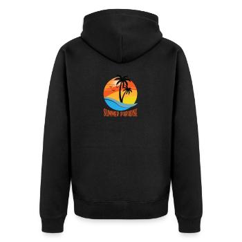 Summer Holiday Holiday Sun Beach Saying - Unisex Premium Organic Zip Hoodie - black - Back - Nico (187cm)