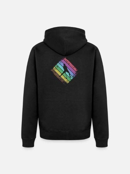 Floorball - Unisex Premium Bio Zip Hoodie - Schwarz