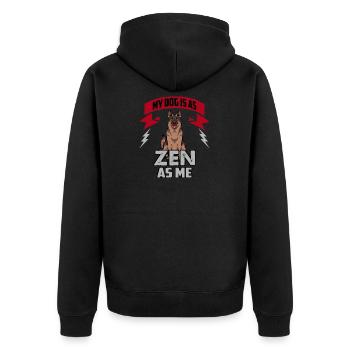 German Shepherd Zen Yoga Dog Owner - Unisex Premium Organic Zip Hoodie - black - Back - Nico (187cm)