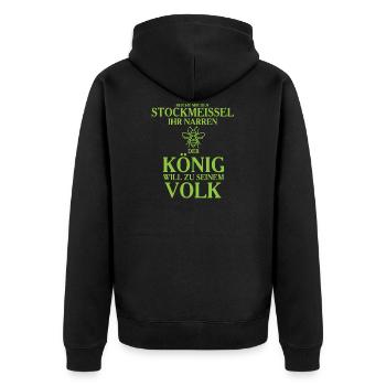 Stockmeissel könig volk Geschenk Biene Imker Honig - Unisex Premium Bio Zip Hoodie - Schwarz - Hinten - Nico (187cm)