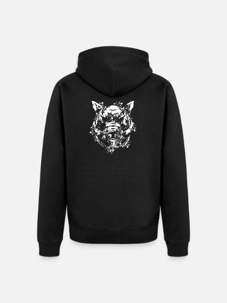 Wildschwein - Unisex Premium Bio Zip Hoodie - Schwarz