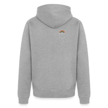 LGBT Bi CSD Rainbow Gay Pride Lesbian LGBTQ Outfit - Unisex Premium Organic Zip Hoodie - heather grey - Back - Nico (187cm)